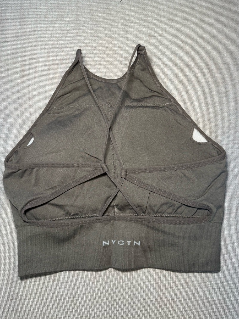 High Neck Olive Sports Bra NVGTN Medium
